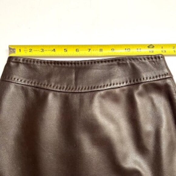 Elie Tahari 100% leather skirt brown color very soft leather, Size 2 - Picture 5 of 7